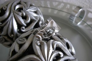 Zilveren ring met plexiglas