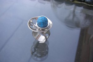 Zilveren ring met Turkoois