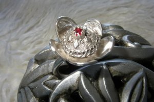 Zilveren ring met bedel