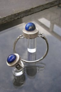 Zilveren armband en ring Lapis Lazuli